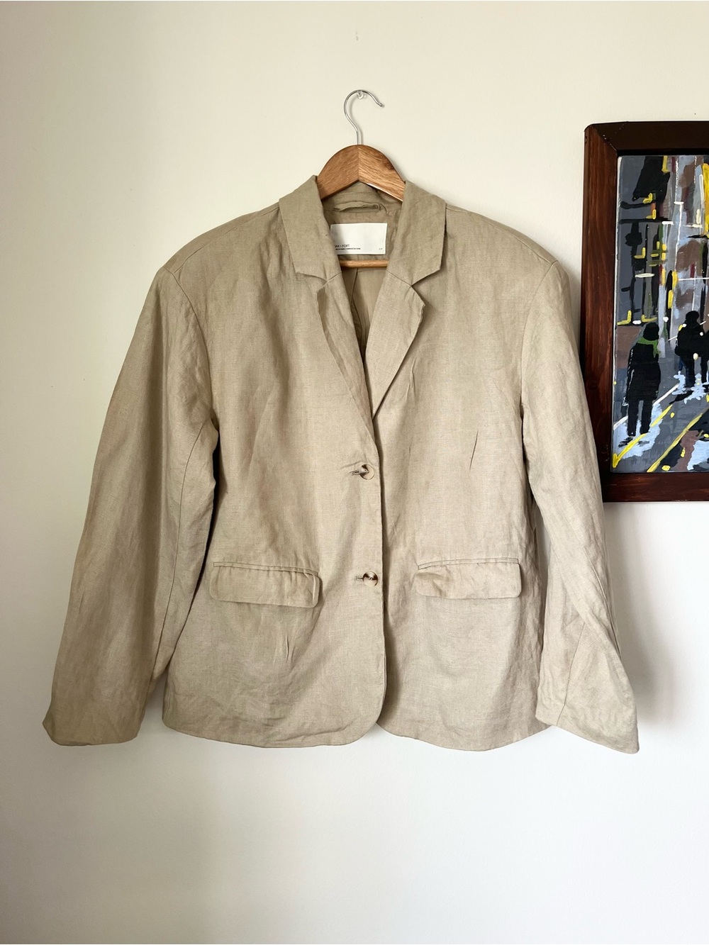 OAK + FORT Relaxed fit Linen Blazer- Size small PTP 21.3 inch